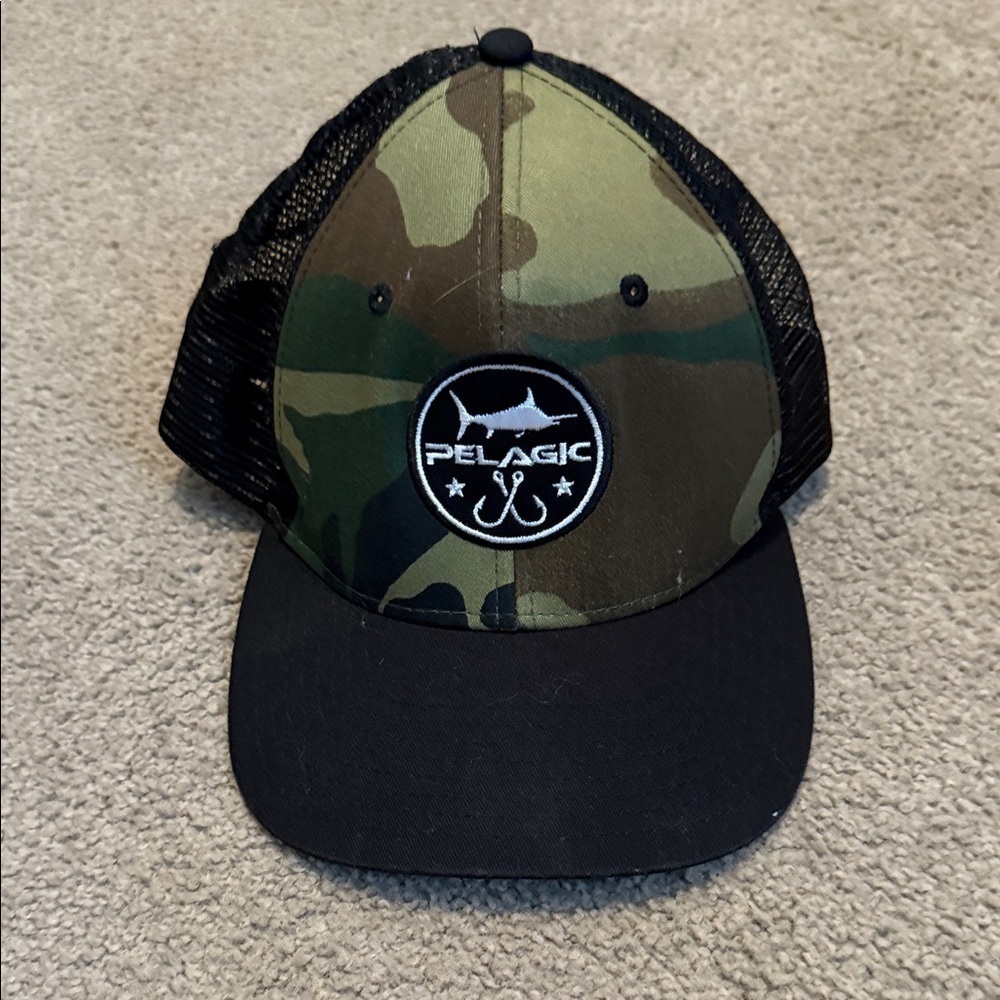 Pelagic Green Snap Back Camo Mesh Cap
